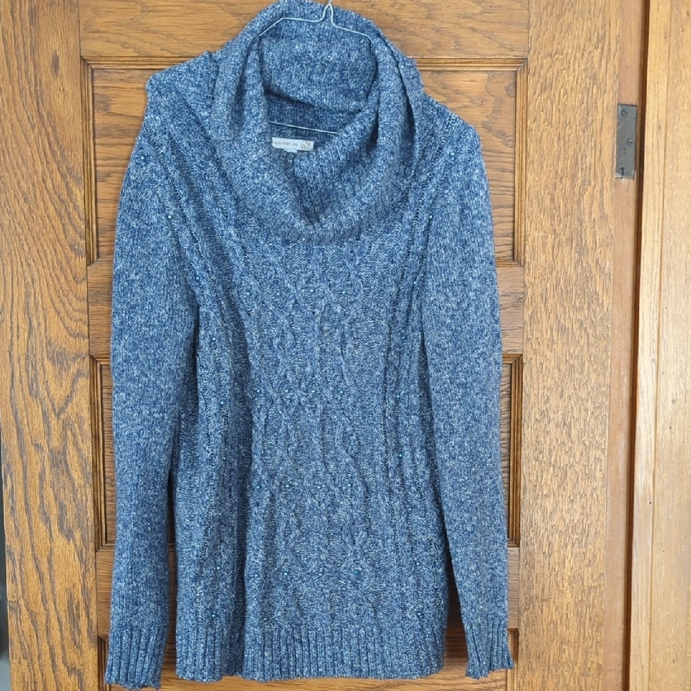 Westport 1962 Textured Bead Embellished Cowl Neck Sweater Size Women's M